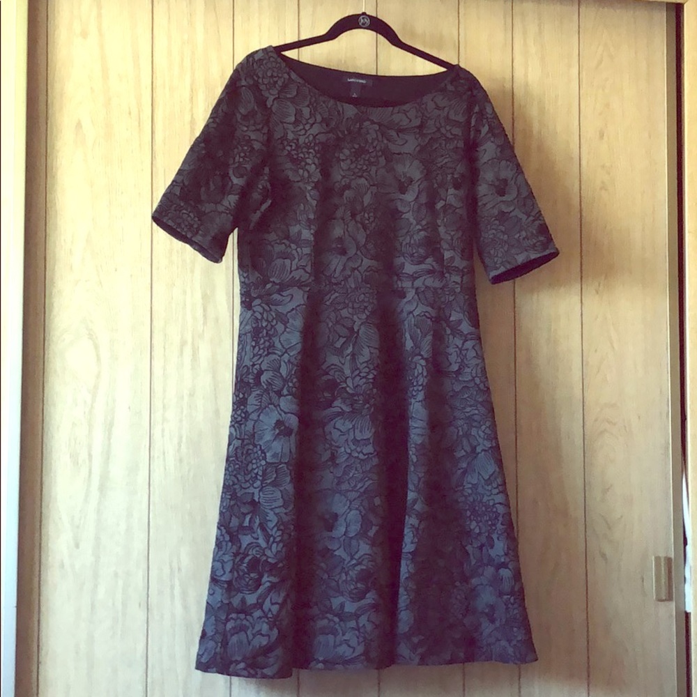 Elbow Sleeve Knee Length Fit and Flare Dress